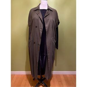 Ayrtight Khaki Double-Breasted Short-Sleeved Long Jacket
